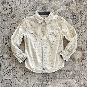 Boys Cody James 4T Western Cream Patterned Shirt w/Pearl Snaps